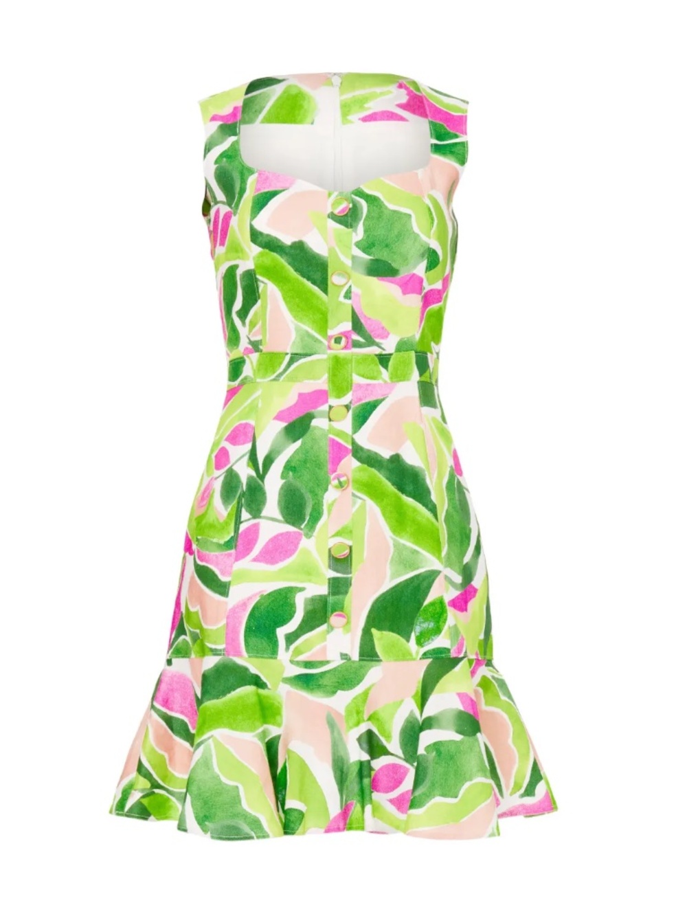 Milly Nile Floral Fit & Flare Linen Blend Dress - size 6